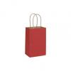 Red Paper Bags With Handles, Kraft, Personalized Small 5 1/4 X 3 1/2 X 8 1/4"