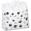 Clear Frosted Plastic Bags With Paws Patter & Handle, Large