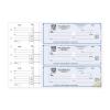 Counter Signature Check, Personalized Printing, 3 Per Page, 7 Holes Punched, Secure, Carbonless Copies