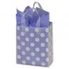 Clear Frosted Shopper Bags With Handle, White Dots, Medium 8 X 4 X 10"