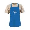 Royal Blue Embroidered Apron With Pouch Pocket, Medium Length