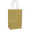 High-gloss Paper Shoppers Bag, Gold, 5 1/4 X 3 1/2 X 8 1/4"
