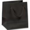 Glossy Paper Bags With Handles, Laminated, Black, Custom Printed, 3 X 2 1/2 X 3 1/2"