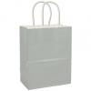 High-gloss Paper Shoppers Bag, Silver, 8 1/4 X 4 3/4 X 10 1/2"