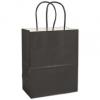 High-gloss Paper Shoppers Bag, Black, 8 1/4 X 4 3/4 X 10 1/2"