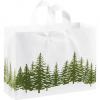 Holiday Shopping Bag, Icy Evergreen Shoppers, 16 X 6 X 12", Plastic