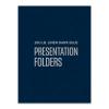 100 Lb. Linen Presentation Folder, Dark Blue, Custom Printed, Recycled
