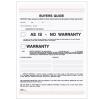 Car Buyer's Guide Warranty - 2 Parts Carbonless Form