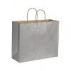 Silver Paper Bags With Handles, Kraft, Personalized, Large 16 X 6 X 12 1/2"
