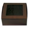 Windowed Bakery Boxes For Cupcakes & Baked Goods, Chocolate, Extra Large