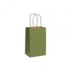 Rainforest Green Paper Bags With Handles, Kraft, 5 1/4 X 3 1/2 X 8 1/4"