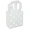 Personalized Frosted Shopping Bags With Handle, White Dots, Small