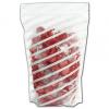 Food-safe Zipper Pouches, White Stripes, Large + 2" Bottom Gusset