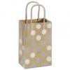 Silver & White Dots Paper Bags With Handle, Small