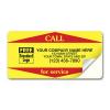 Yellow Call For Service Weather-resistant Labels