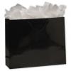 Glossy Paper Bags With Handles, Laminated, Black, Custom Printed 16 X 4 3/4 X 13"