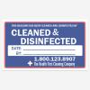 Disinfected By Cleaning Stickers - Custom Printed