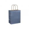 Blue Paper Bags With Handles, Kraft, Personalized, Medium 8 1/4 X 4 3/4 X 10 1/2"